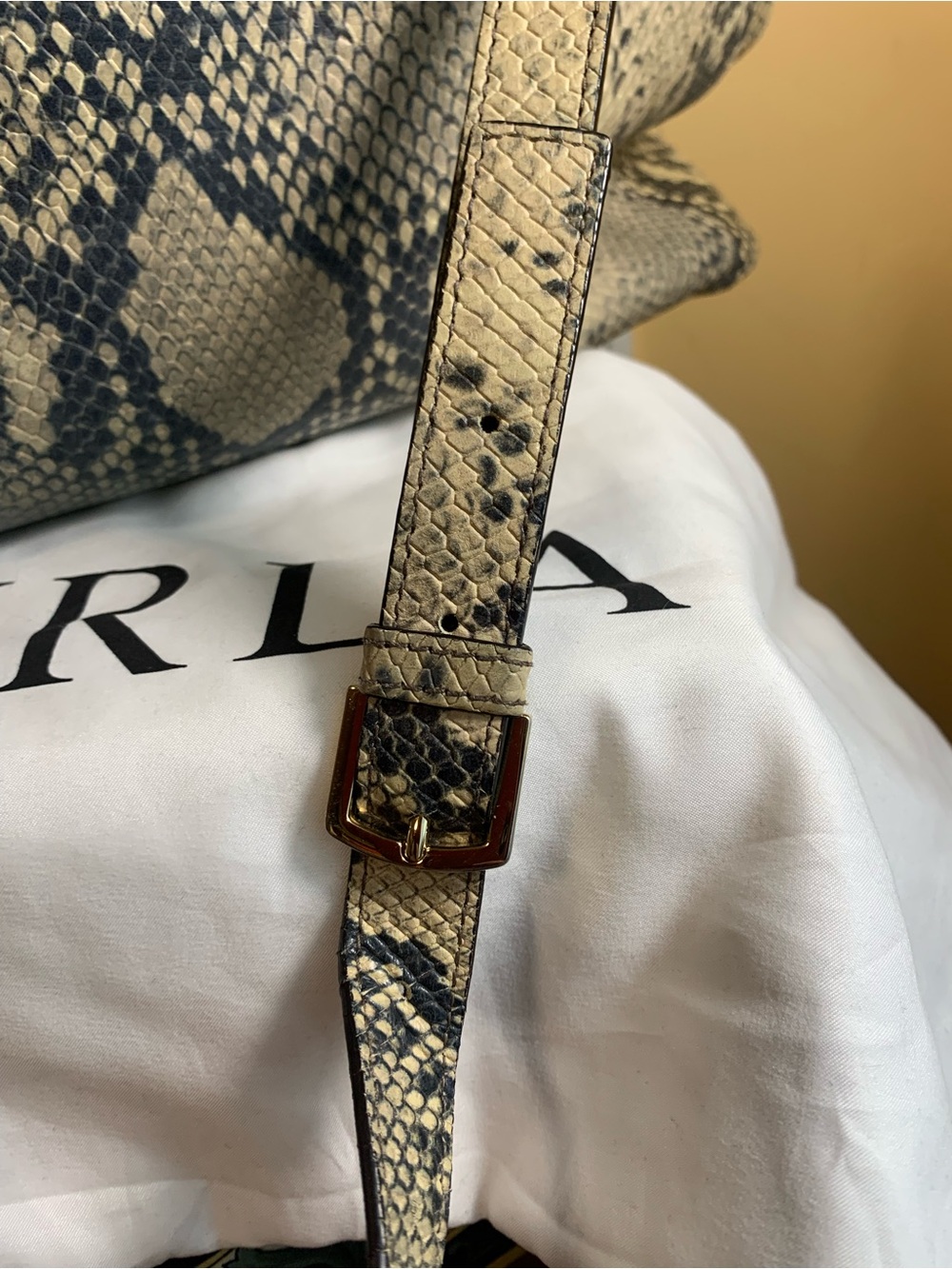Furla Python embossed Leather Tote/satchel - Picture 7 of 15